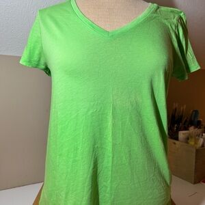 Vibrant Green V-Neck Women's Top by Ralph Lauren sku173